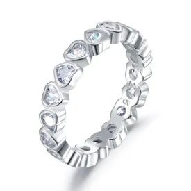 1 Carat Heart Band Ring