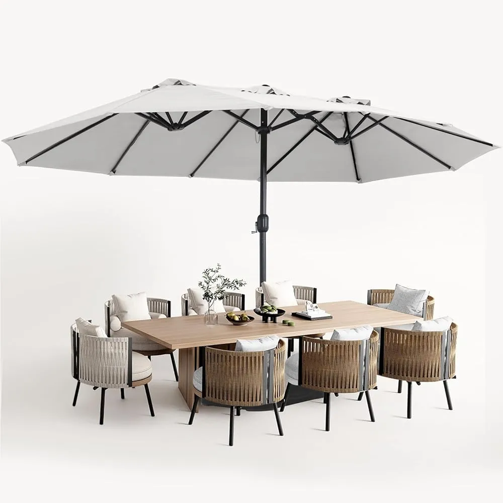 15FT Patio Outdoor Umbrella Double Sided Large Umbrella