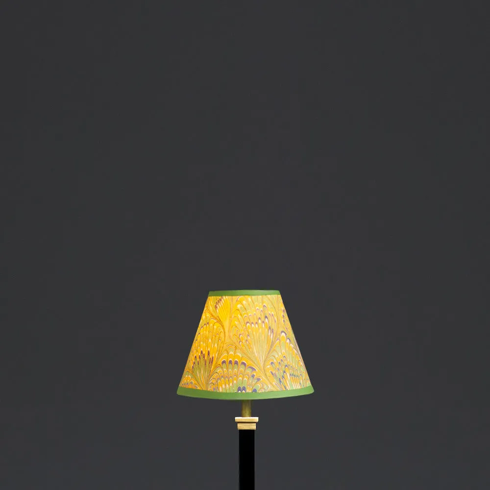 16cm empire shade in green, yellow & blue Piave hand made marble paper