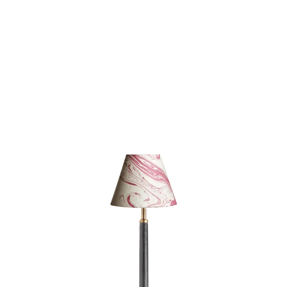 Handmade 16cm Empire Lampshade in Red Tanaro Marbled Paper