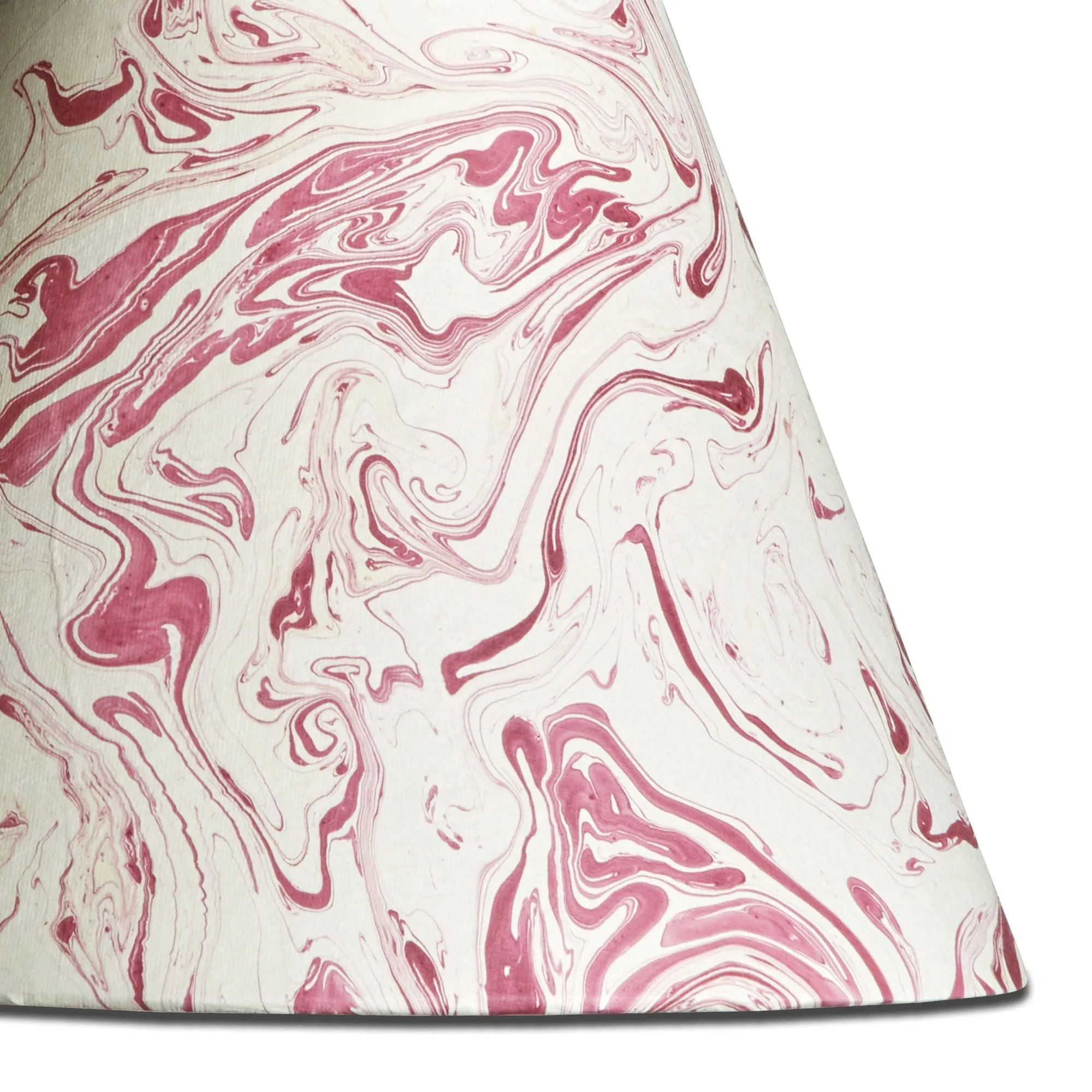 Handmade 16cm Empire Lampshade in Red Tanaro Marbled Paper