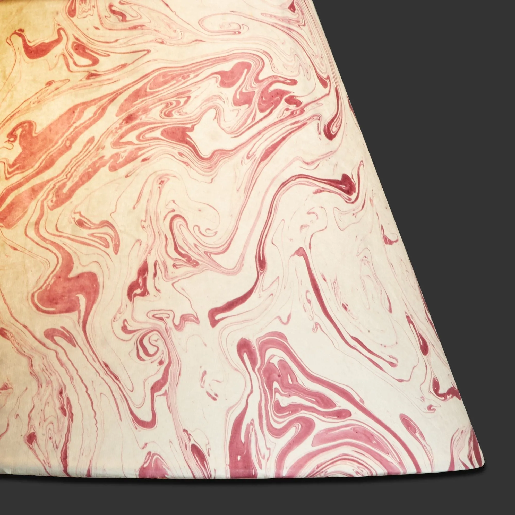 Handmade 16cm Empire Lampshade in Red Tanaro Marbled Paper