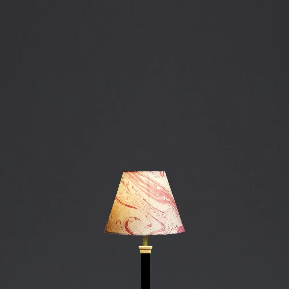 Handmade 16cm Empire Lampshade in Red Tanaro Marbled Paper