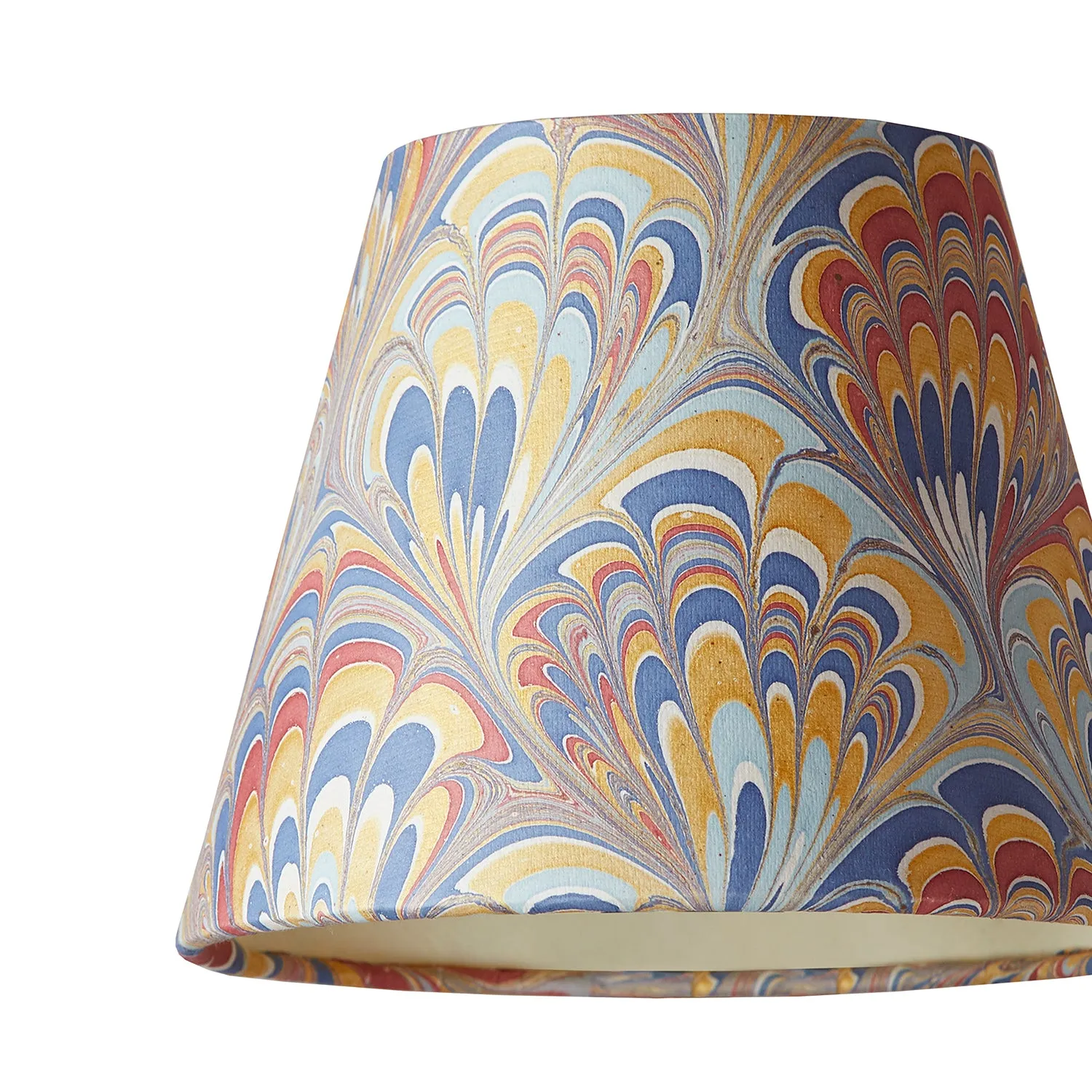 18cm pendant shade in gold paive hand made marbled paper