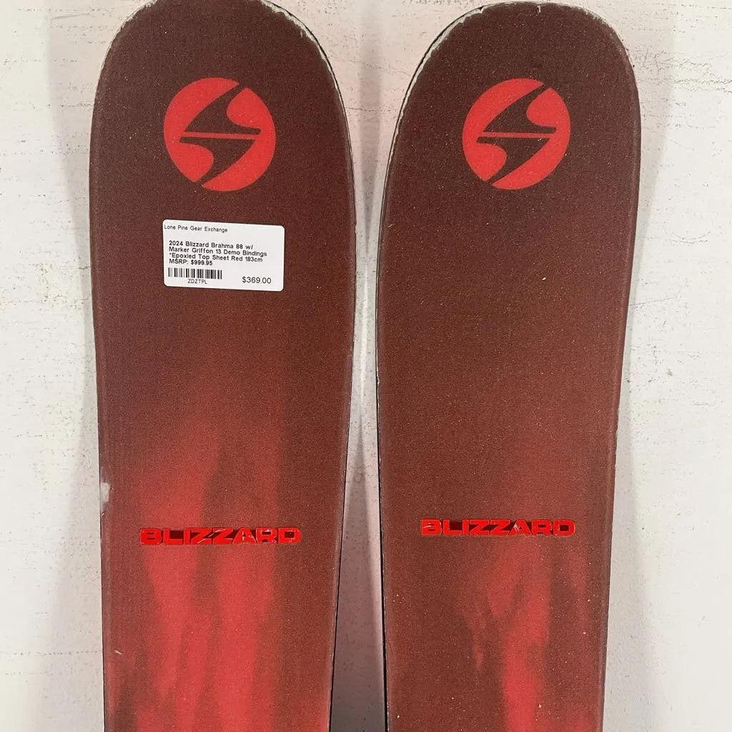 2024 Blizzard Brahma 88 w/ Marker Griffon 13 Demo Bindings *Epoxied Top Sheet