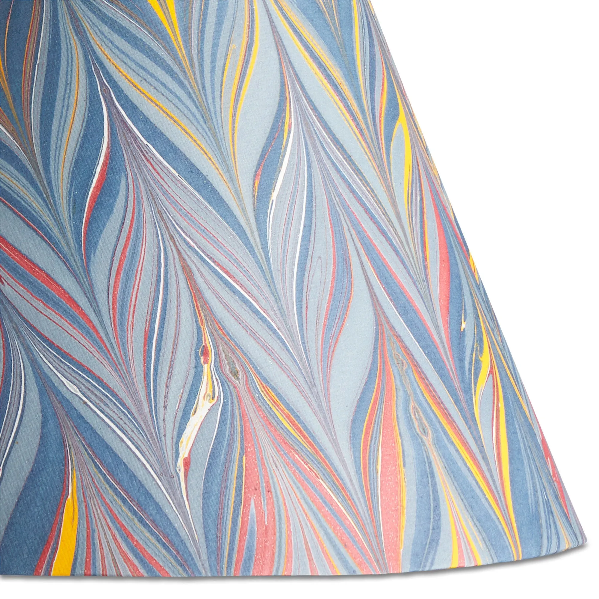 25cm empire shade in blue, yellow and red Brenta hand made marble paper