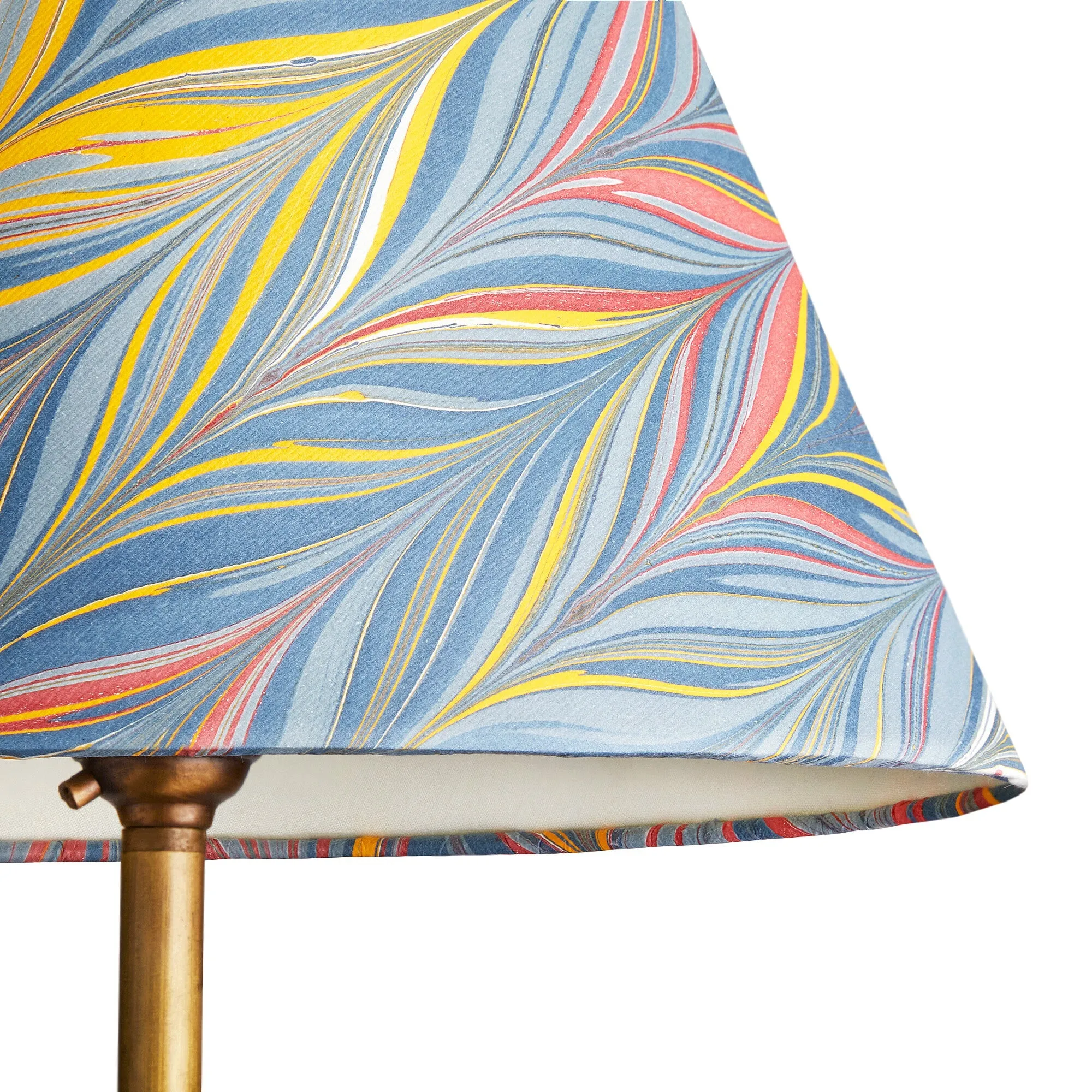 25cm empire shade in blue, yellow and red Brenta hand made marble paper