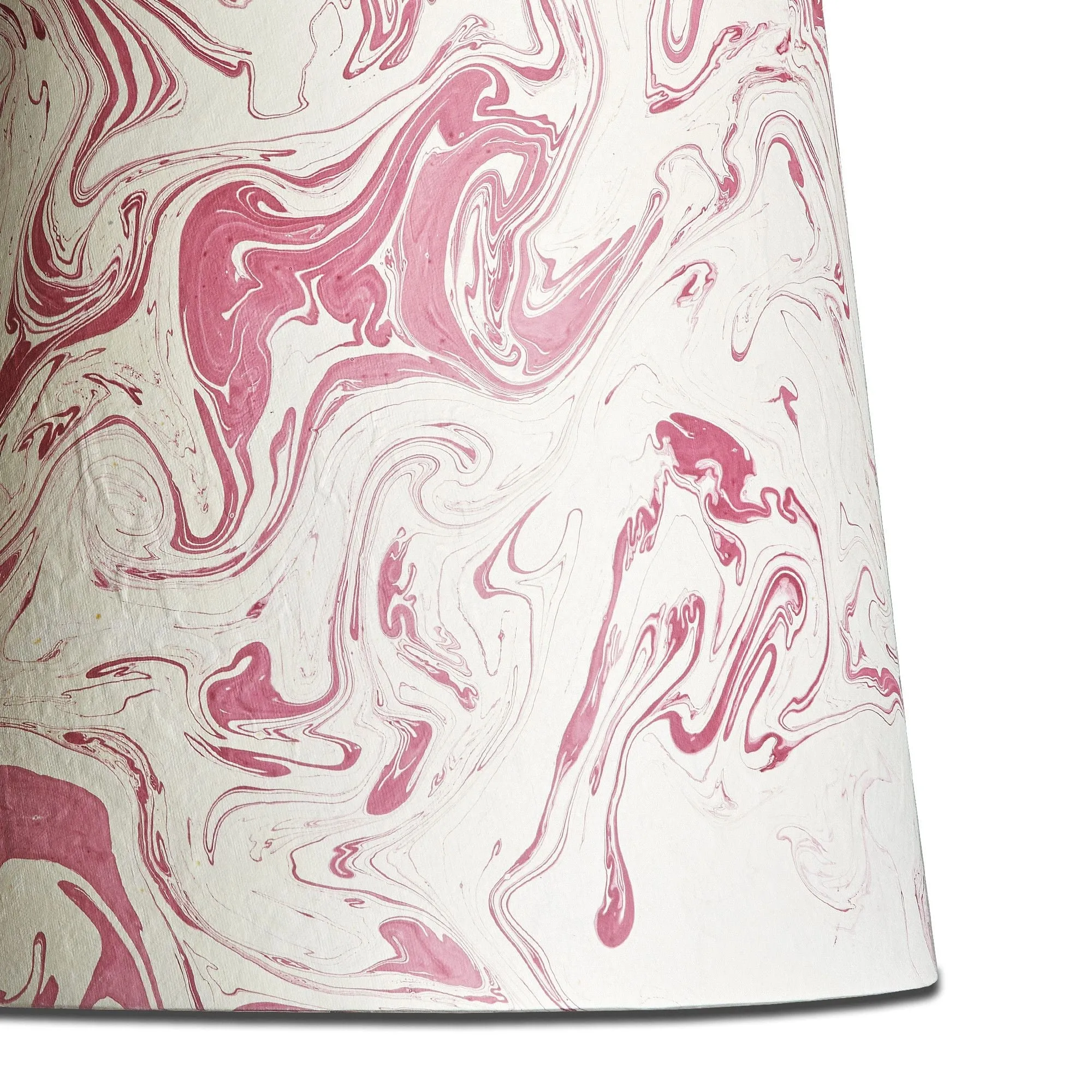 25cm tall tapered hand made marbled paper shade in red tanaro