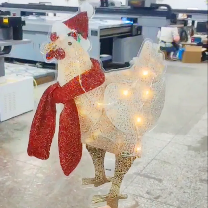 2D Chicken Holiday Decoration