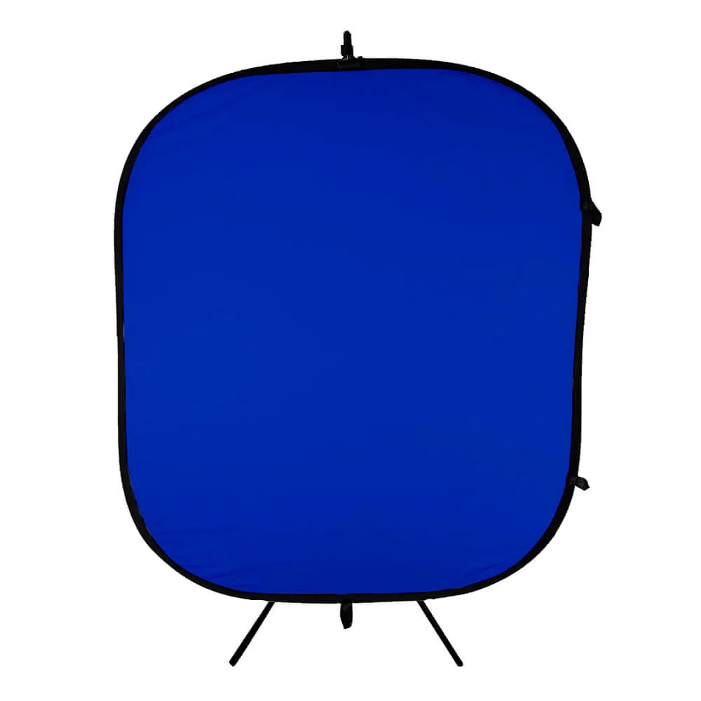 2x2.3m Blue/Grey Collapsible Background, Stand & Clamp Kit