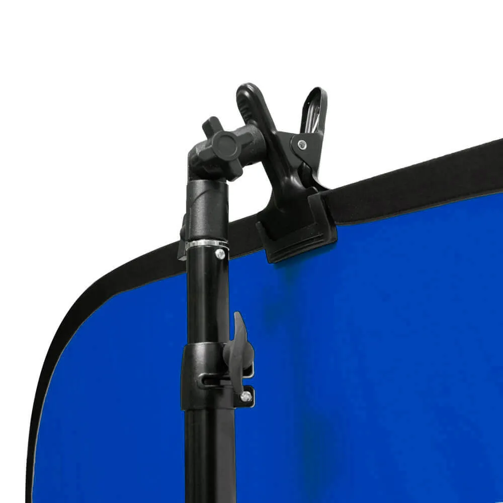 2x2.3m Blue/Grey Collapsible Background, Stand & Clamp Kit