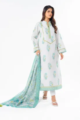 3 Pc Printed Lawn Suit With Printed Lawn Dupatta