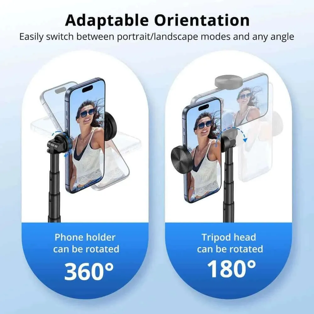 55 Inch Extendable Selfie Tripod, Phone Tripod Stand