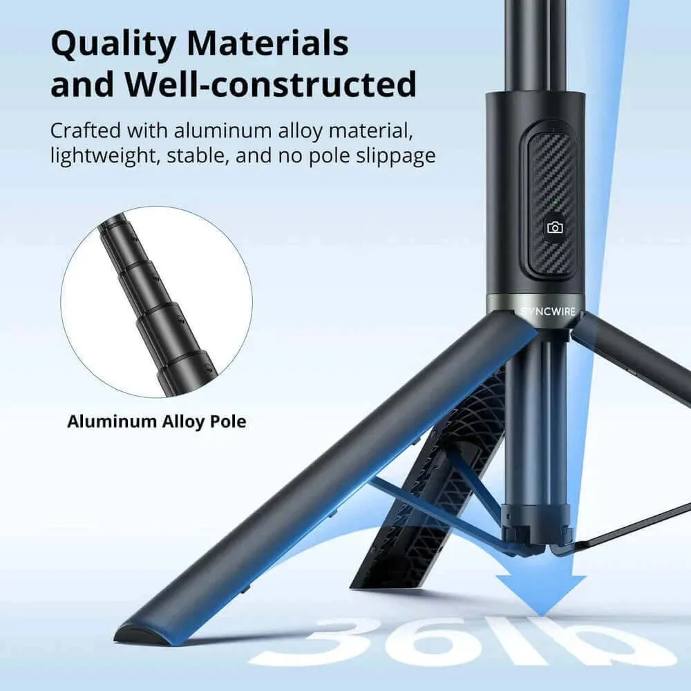 55 Inch Extendable Selfie Tripod, Phone Tripod Stand