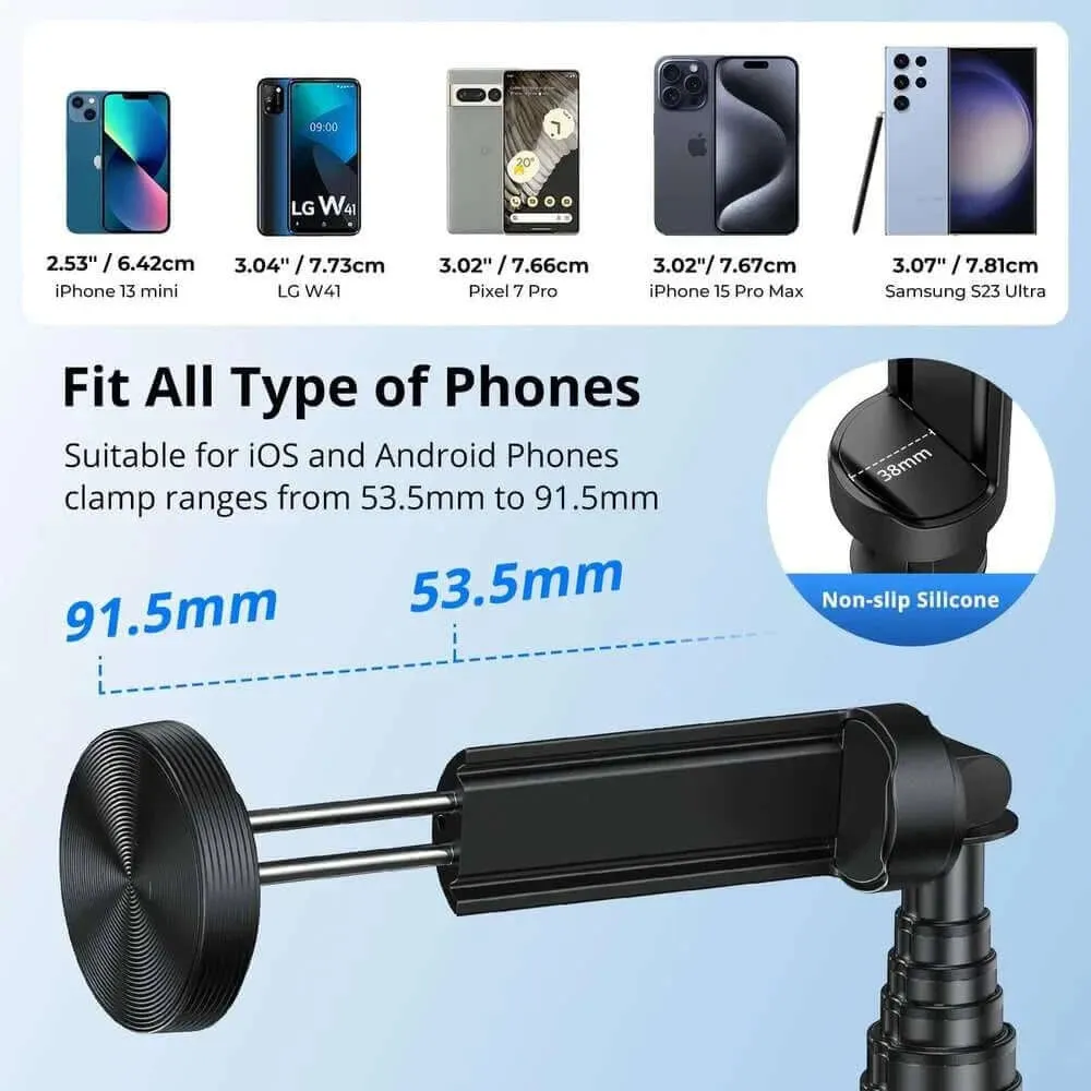 55 Inch Extendable Selfie Tripod, Phone Tripod Stand