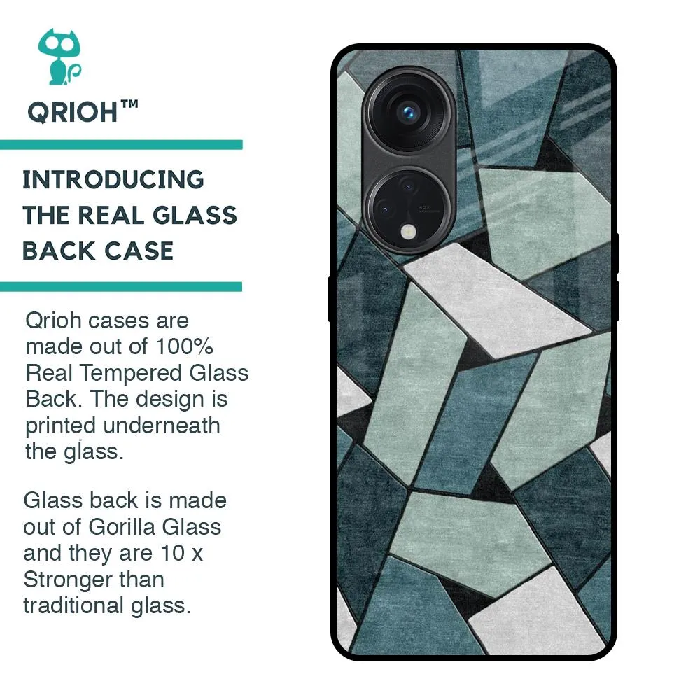 Abstact Tiles Glass Case for Oppo Reno8T 5G