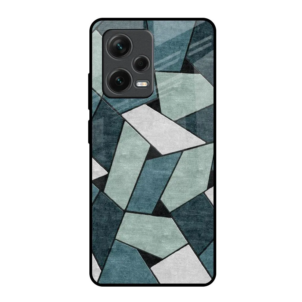 Abstact Tiles Glass Case for Redmi Note 12 Pro 5G