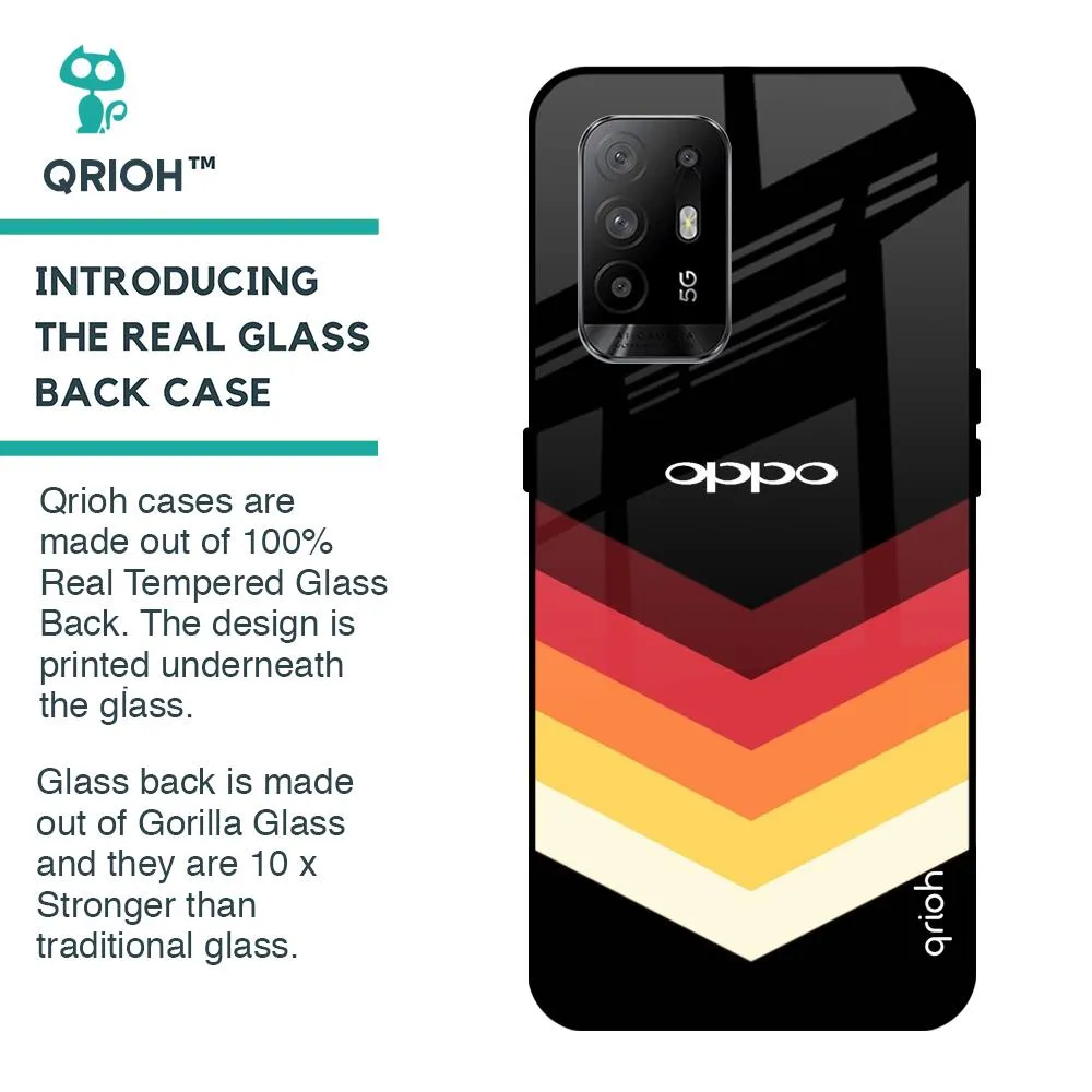 Abstract Arrow Pattern Glass Case For Oppo F19 Pro Plus