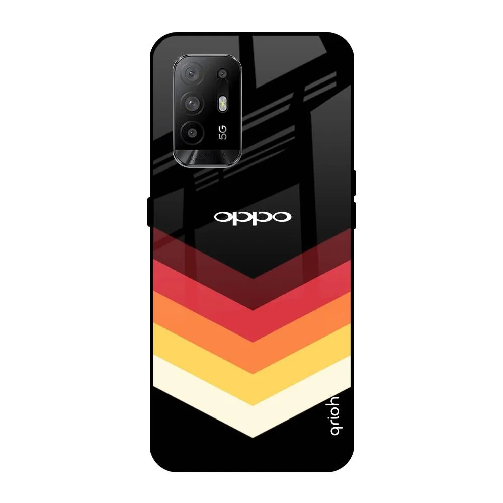 Abstract Arrow Pattern Glass Case For Oppo F19 Pro Plus