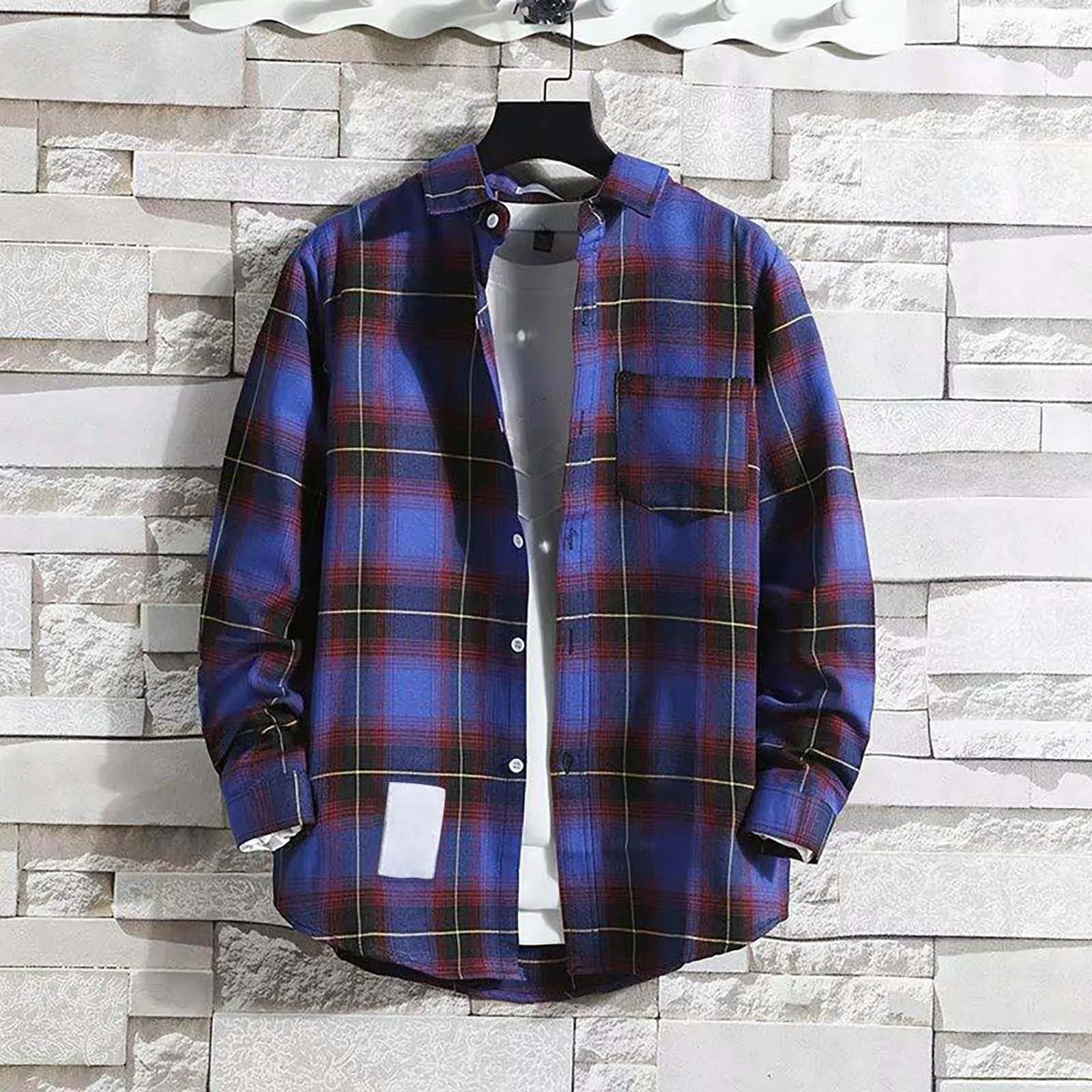 AITEQY Mens Flannel Plaid Shirts Casual Lightweight Long Sleeve Button Down Shirt Jackets Big and Tall Camp Sweatshirts Shacket Overshirts Purple