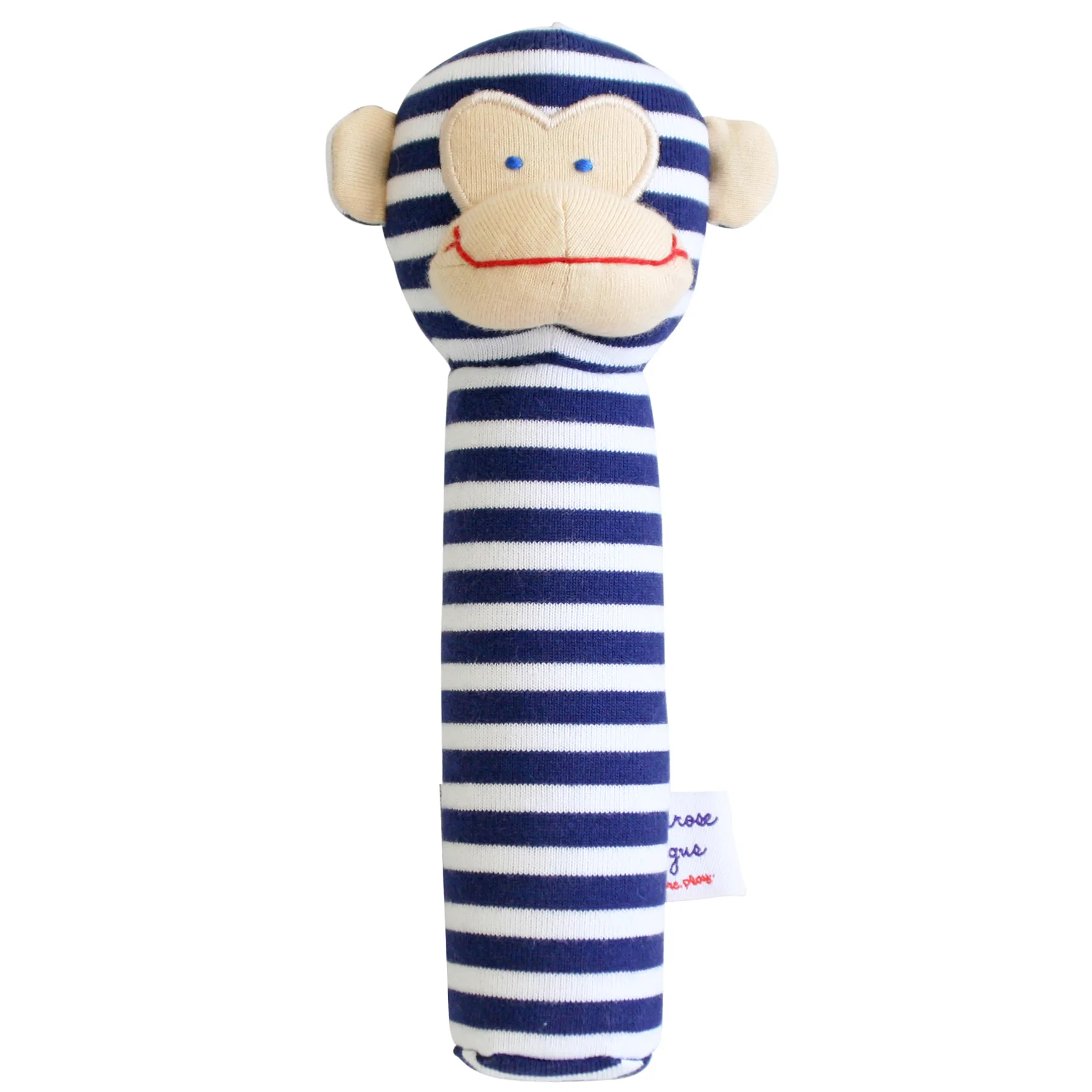 Alimrose Monkey Squeaker Navy Stripe