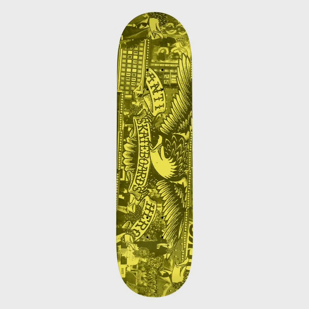 Anti Hero Skateboards - 8.5" Wheel Of Antihero Skateboard Deck - Brown / Yellow