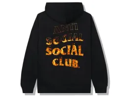 Anti Social Social Club - a fire inside of a flame - Hoodie - Black