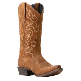 Ariat Ladies Jukebox Dark Ginger Suede Western Boots 10053790