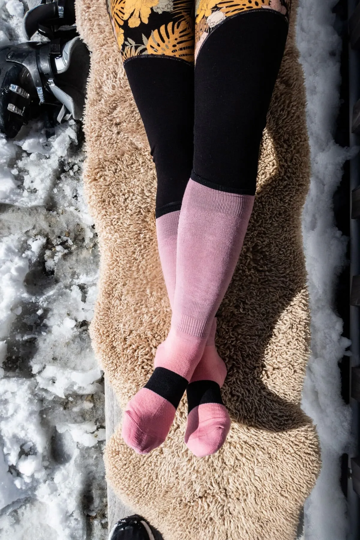 Atlas Merino Snow Sock - Dusty Pink