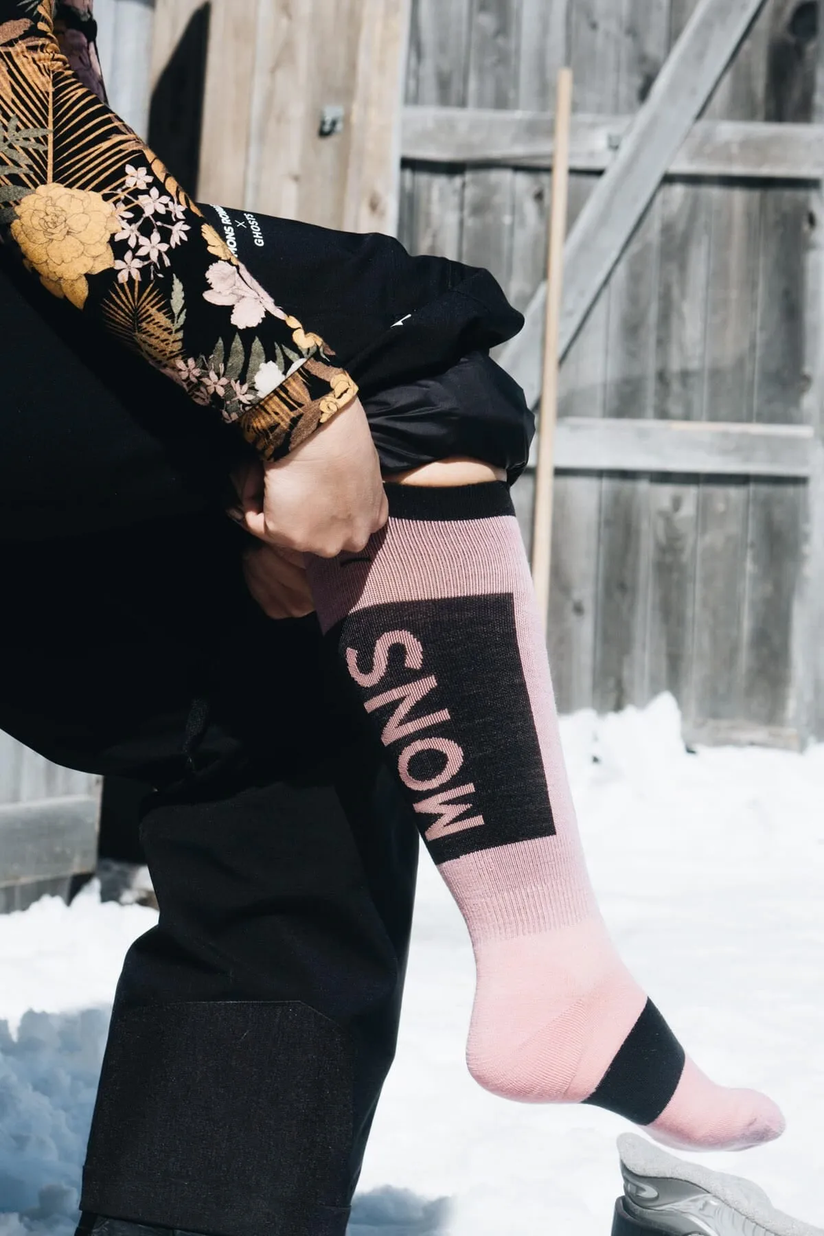 Atlas Merino Snow Sock - Dusty Pink