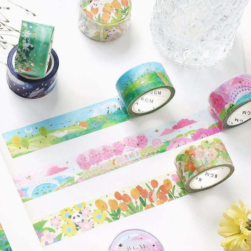 BGM Little World Tulip Garden Washi Tape