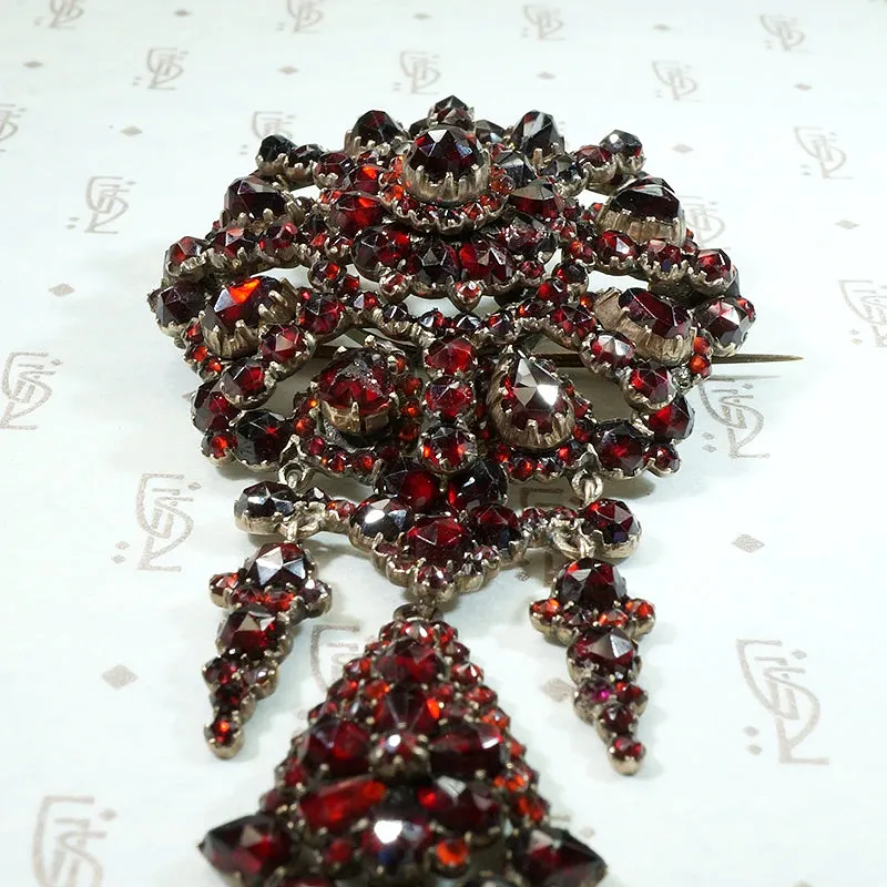 Bountiful Bohemian Garnet Articulated Brooch