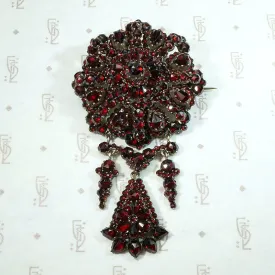 Bountiful Bohemian Garnet Articulated Brooch