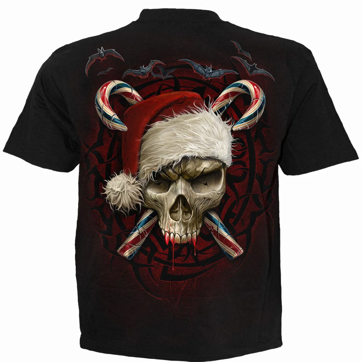 CANDY CANE SANTA - T-Shirt Black