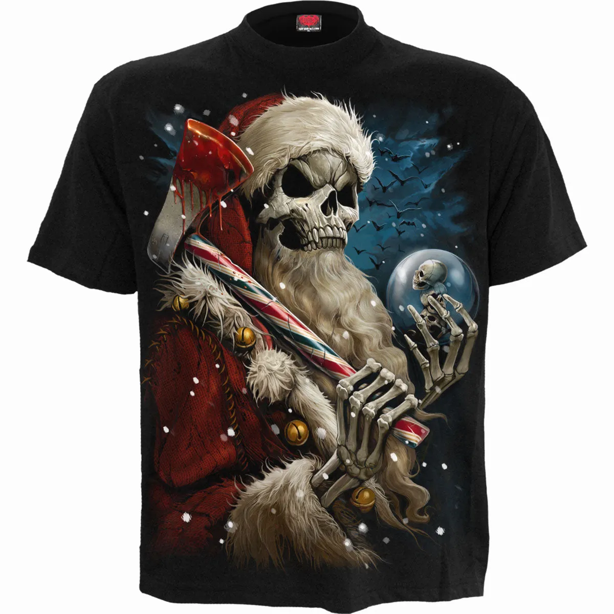 CANDY CANE SANTA - T-Shirt Black