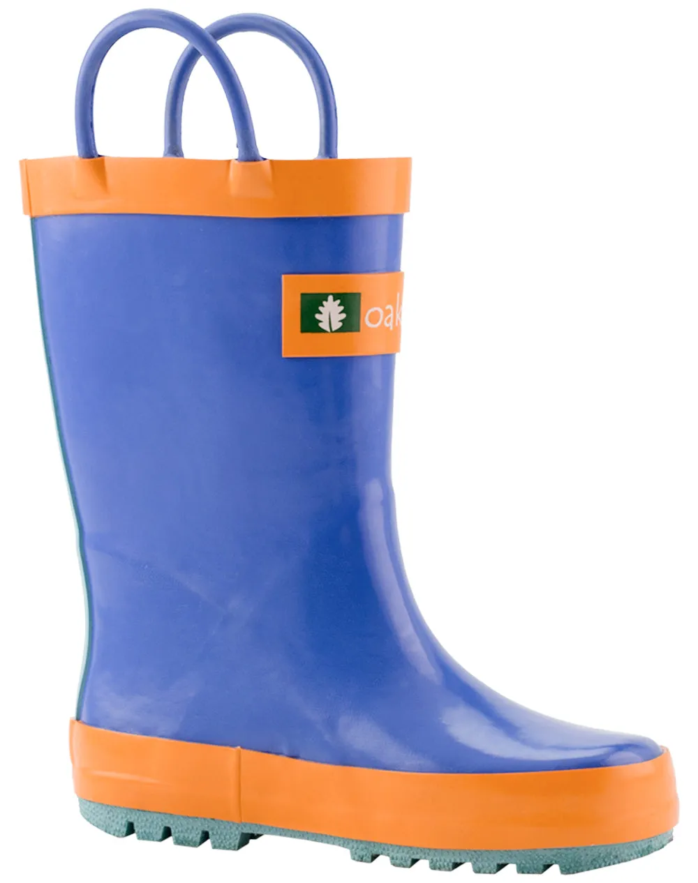 CHILDREN’S RUBBER RAIN BOOTS BLUE, ORANGE & AQUA