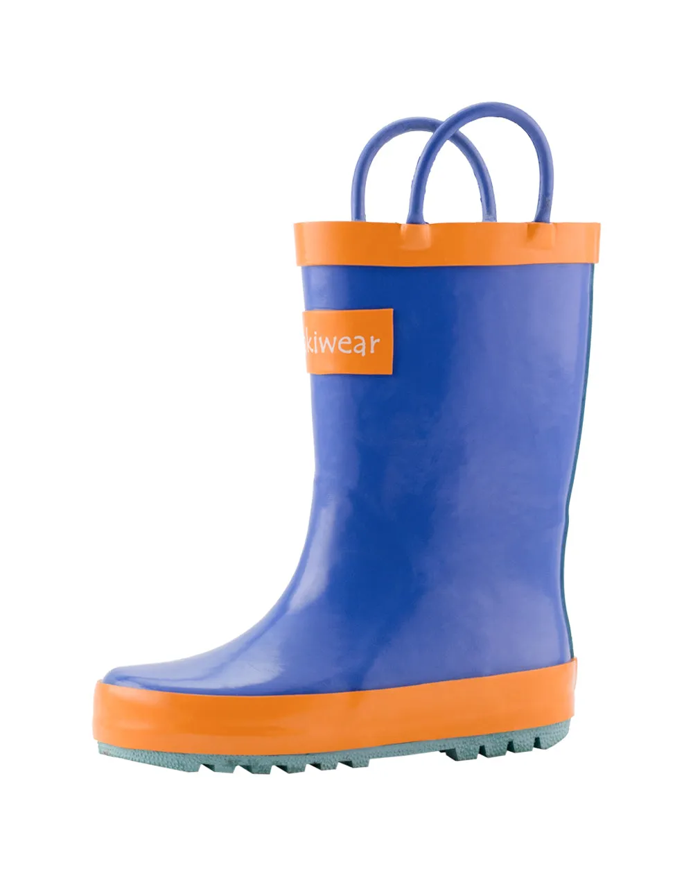 CHILDREN’S RUBBER RAIN BOOTS BLUE, ORANGE & AQUA