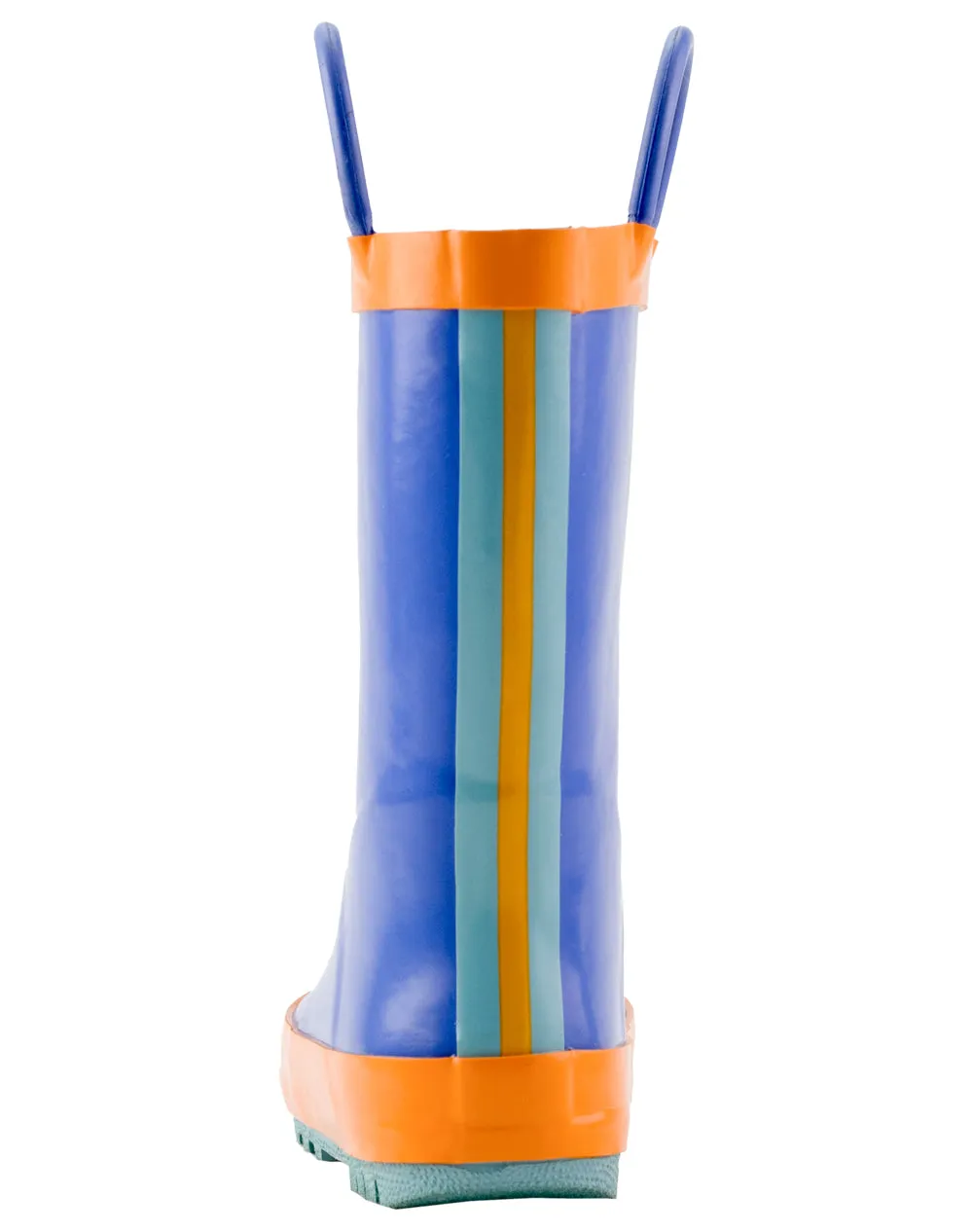 CHILDREN’S RUBBER RAIN BOOTS BLUE, ORANGE & AQUA