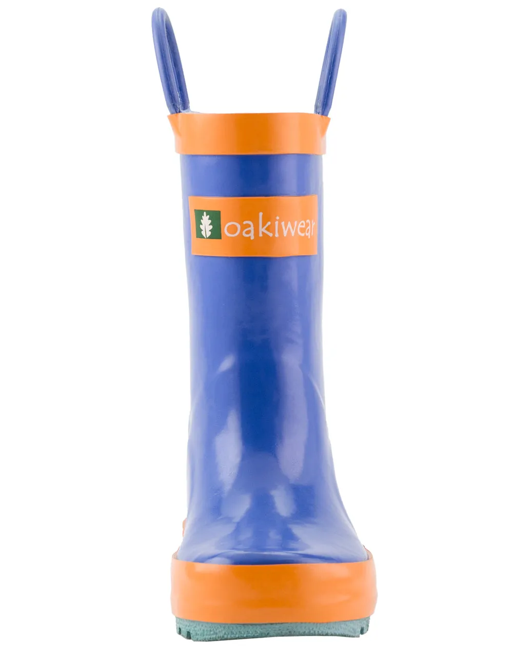 CHILDREN’S RUBBER RAIN BOOTS BLUE, ORANGE & AQUA