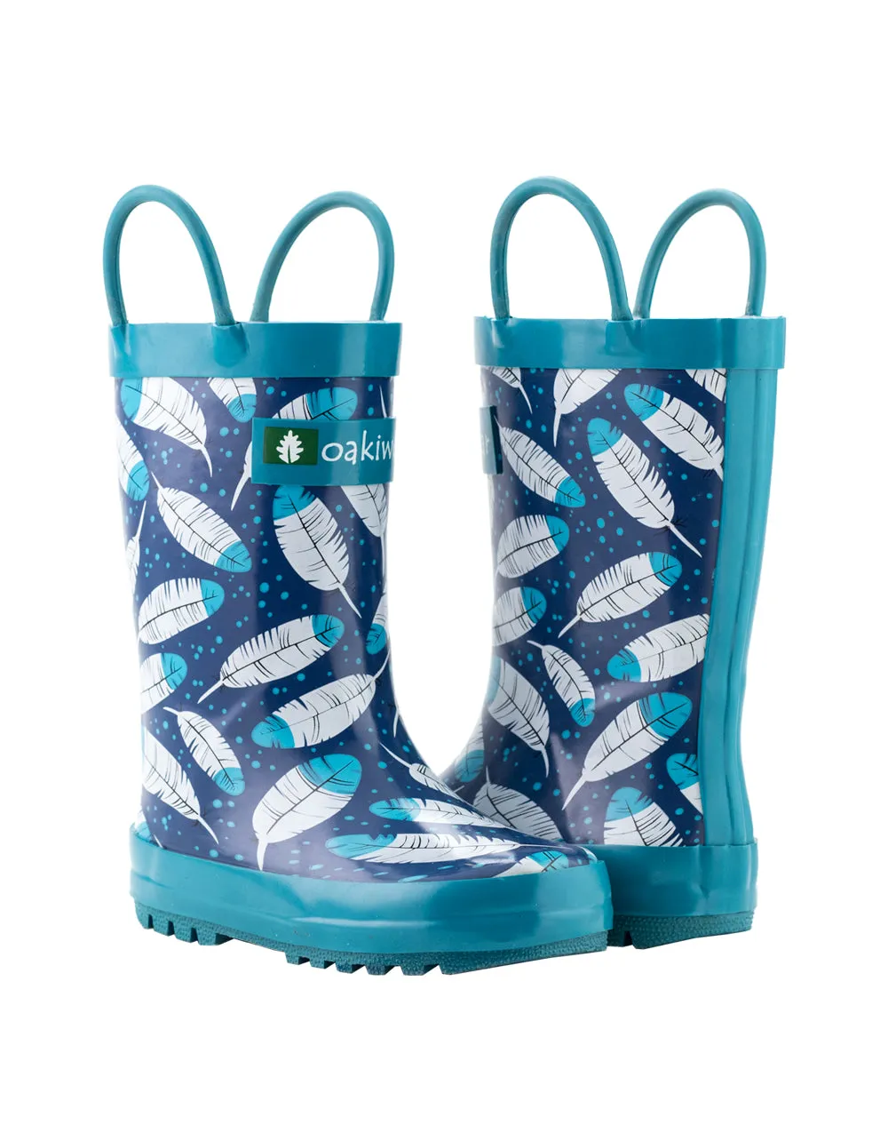 CHILDREN’S RUBBER RAIN BOOTS, FEATHERS