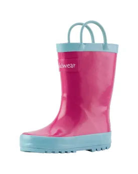 CHILDREN’S RUBBER RAIN BOOTS, JAZZY PINK