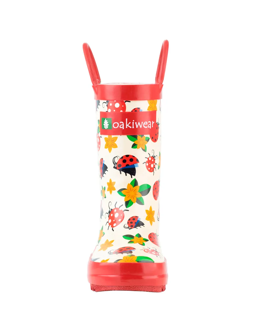 CHILDREN’S RUBBER RAIN BOOTS, LADYBUGS & FLOWERS