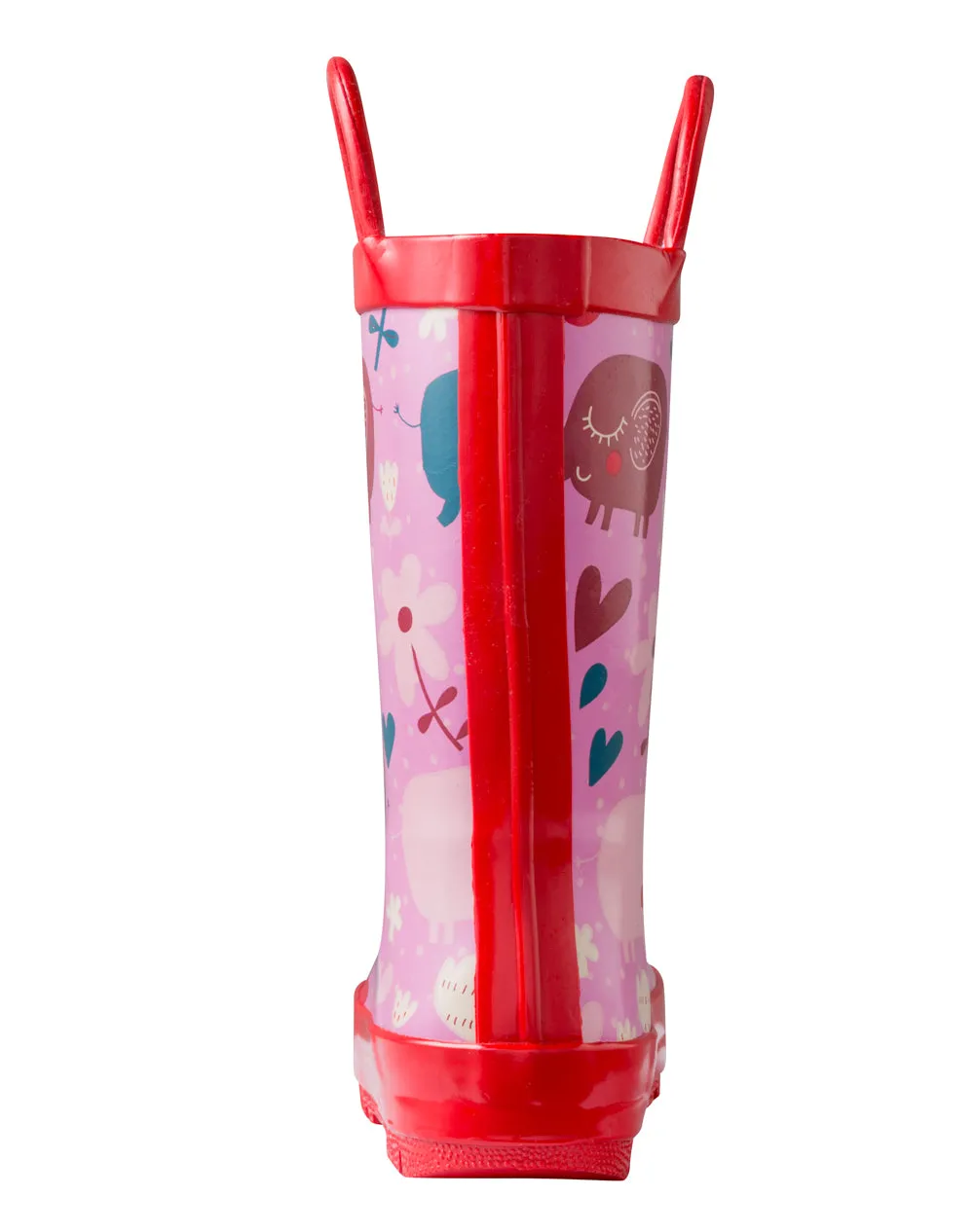 CHILDREN’S RUBBER RAIN BOOTS, PINK ELEPHANTS