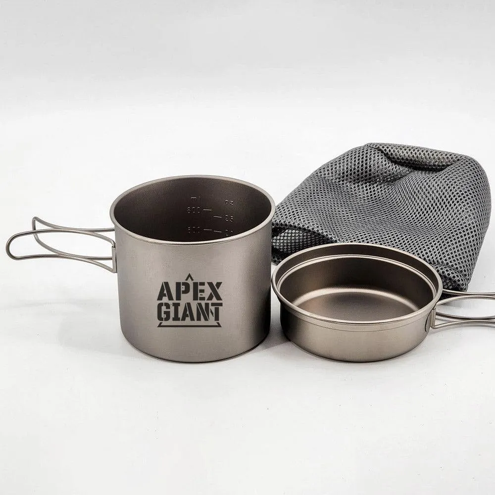 Cook Pots made with ultralight Titanium Apex Giant