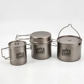 Cook Pots made with ultralight Titanium Apex Giant