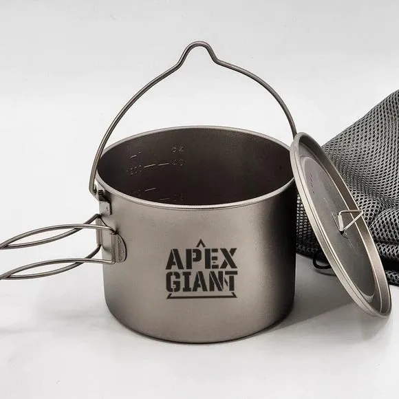 Cook Pots made with ultralight Titanium Apex Giant