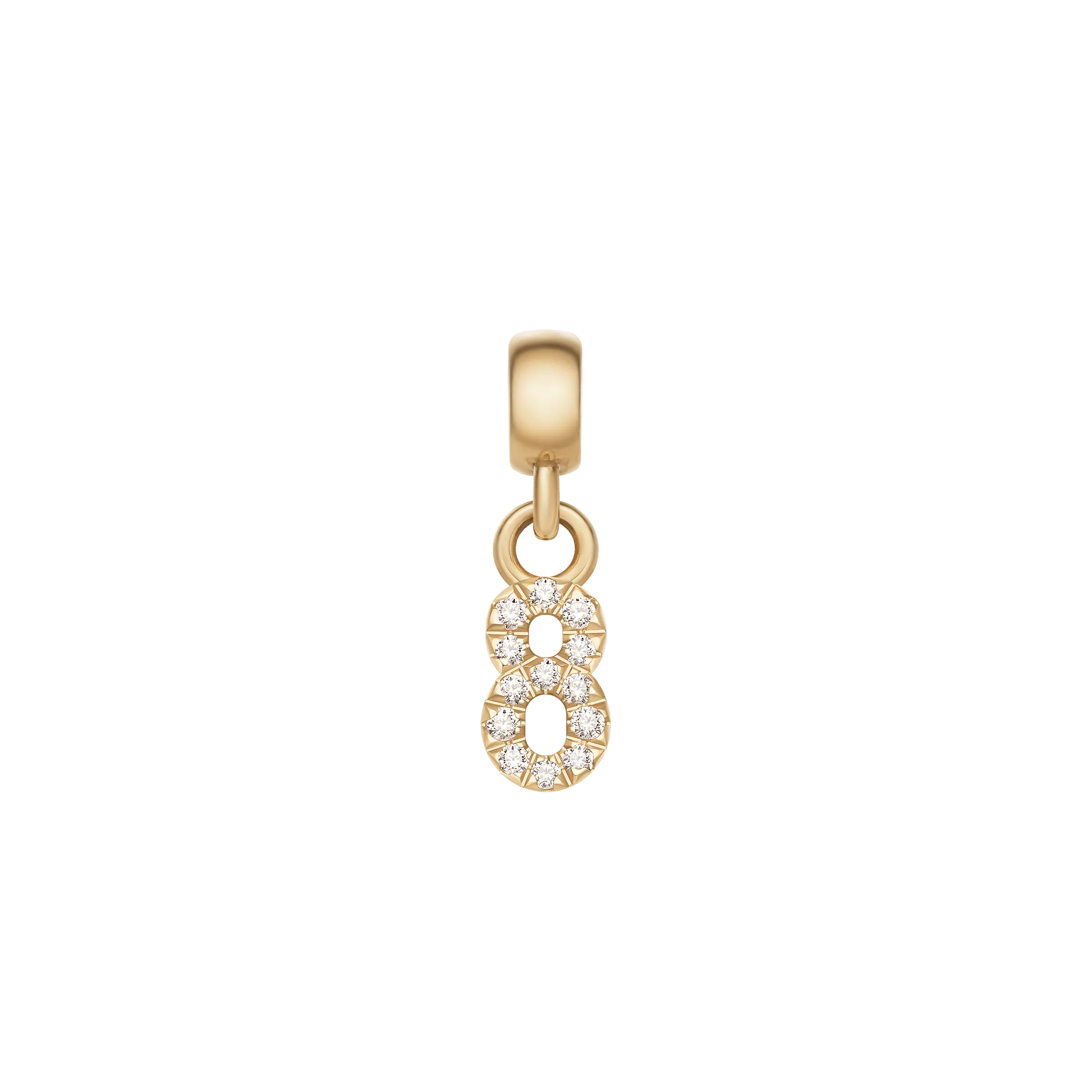 Crystal Number Charm Gold