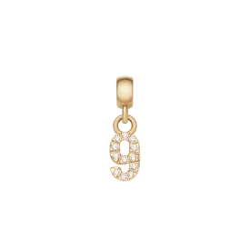 Crystal Number Charm Gold