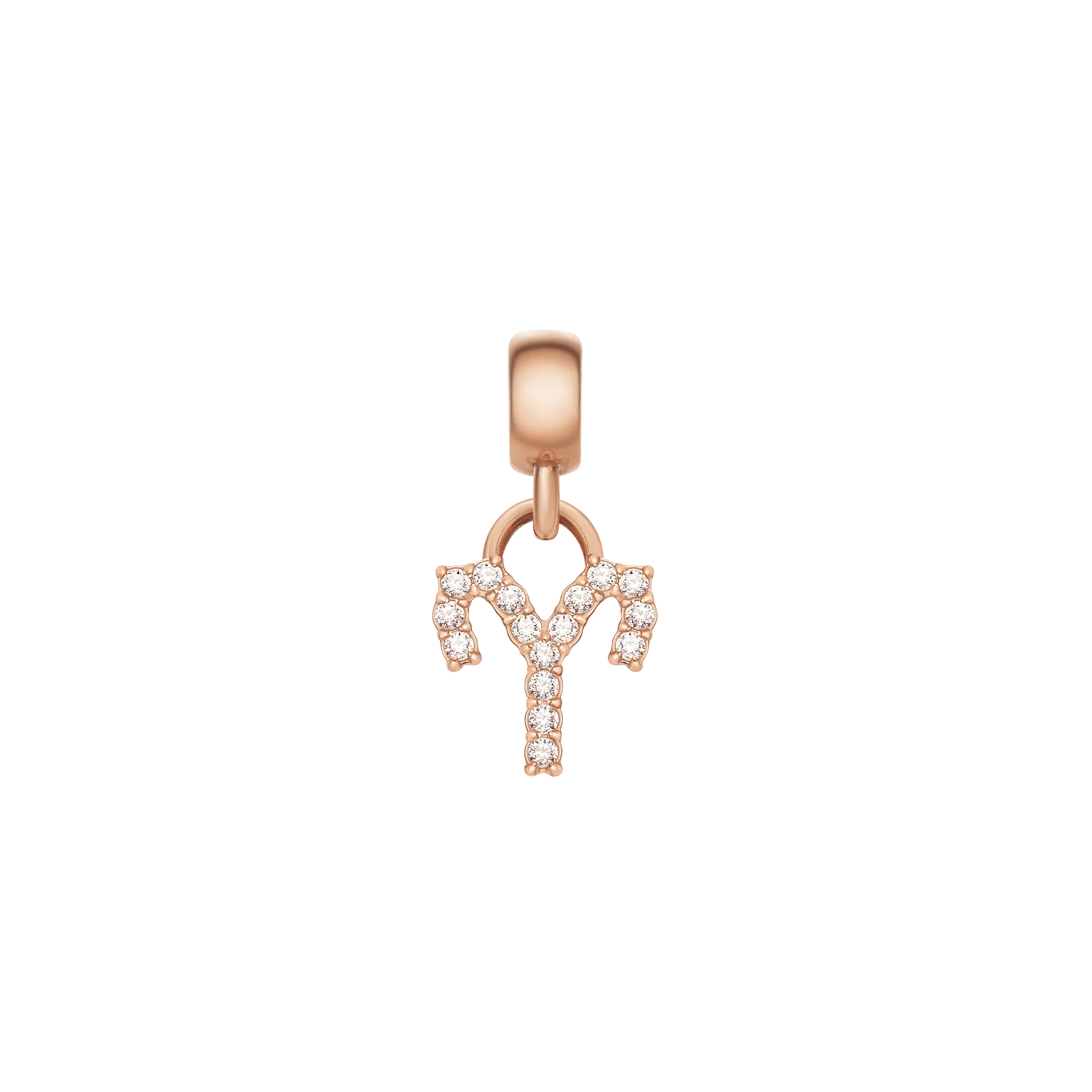 Crystal Zodiac Charm Rose Gold