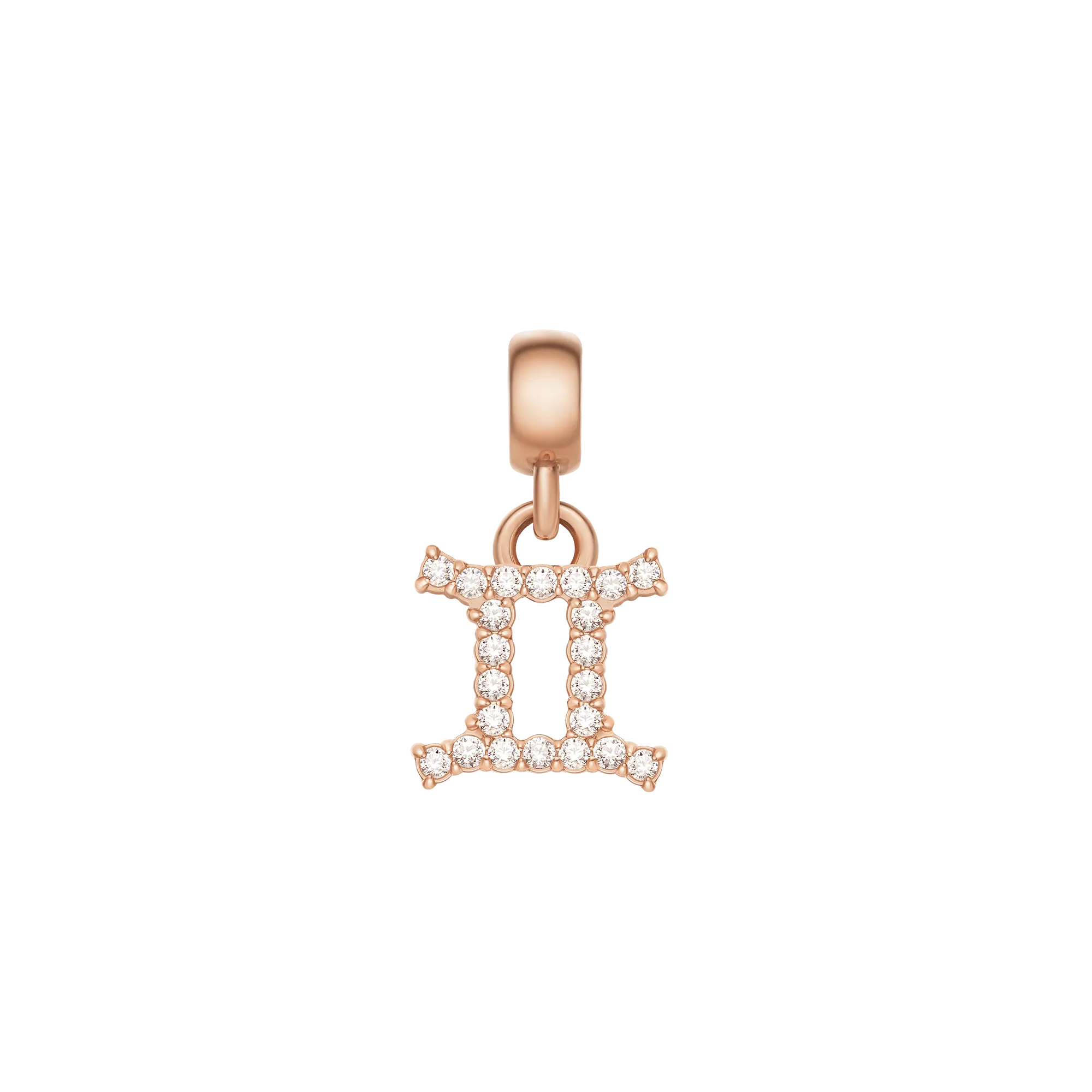 Crystal Zodiac Charm Rose Gold